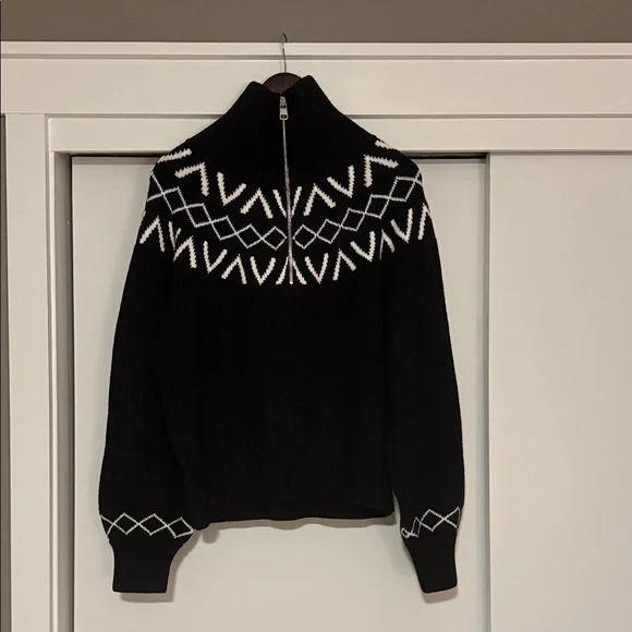 NWT VARLEY SIGRID FAIRISLE HALF-ZIP SWEATER